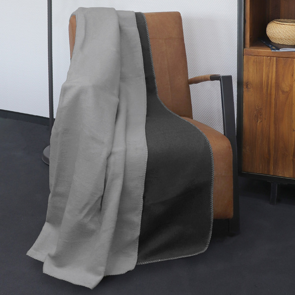 Melange Wohndecke UNI sturmgrau, 150x200 cm