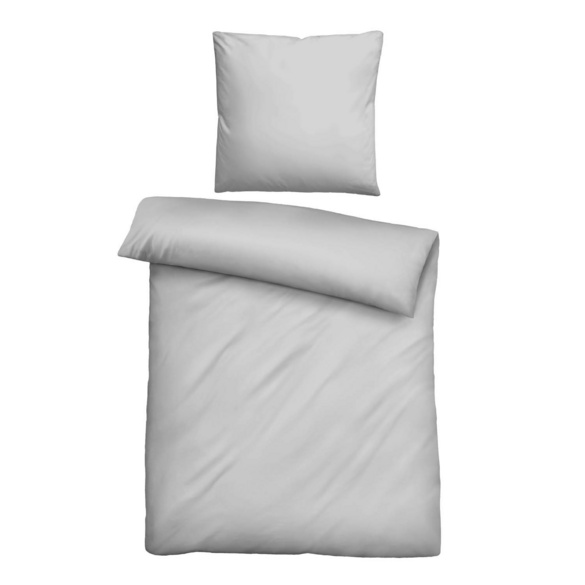 Tencel-Flanell Bettwäsche uni sturmgrau, 155x220 cm + 80x80 cm
