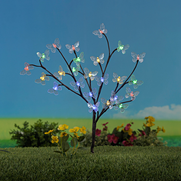 Solar-LED-Baum "Schmetterlinge"