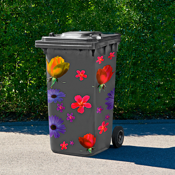 Mülltonnenaufkleber "Blüten", 23-tlg.