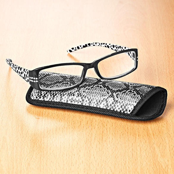 Weiches Leder Brille Lesebrillen Etui mit Fronttasche & Druckknopf Tab 