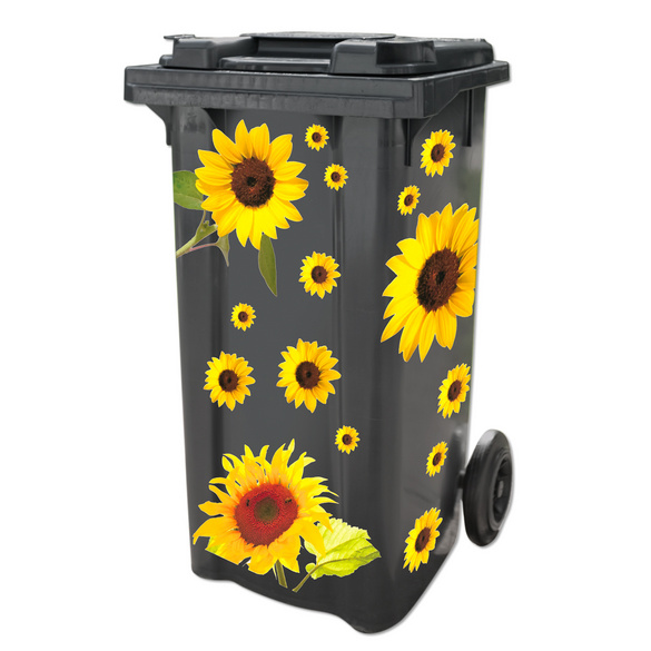 Mülltonnenaufkleber "Sonnenblumen", 15-tlg.
