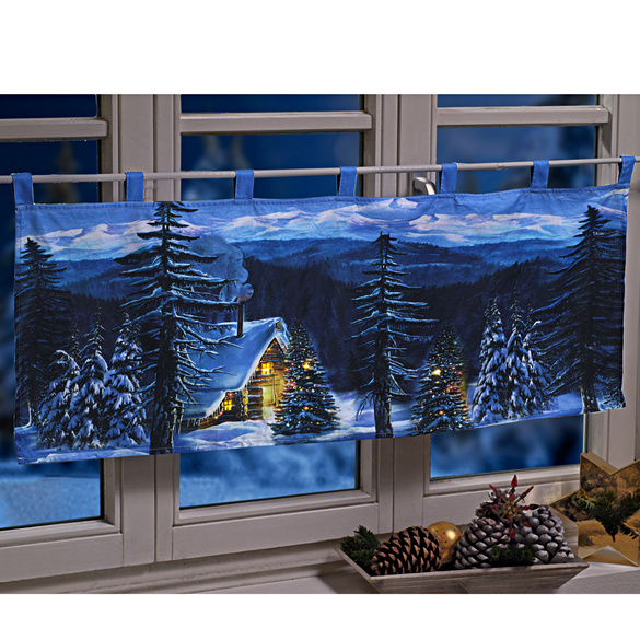 LED Scheibengardine Bistrogardine Christmas Weihnachten 45x120 cm beleuchtet
