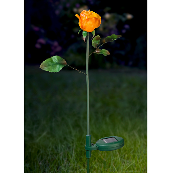 Solar Gartenstecker Blume "Rose", gelb
