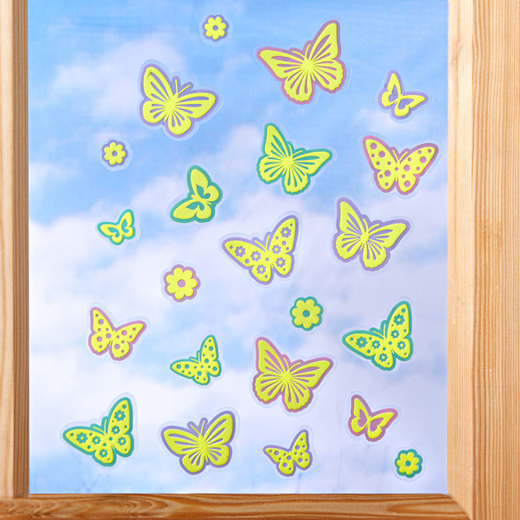 Fensterbild "Schmetterlinge" selbstleuchtend