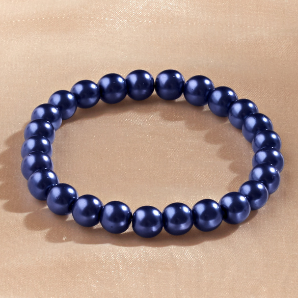 Perlenarmband blau, L19 cm