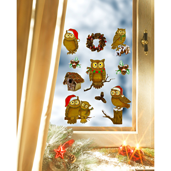 8er-Set 3D Weihnachts Fensterdeko Fensterbilder Fensterbild Fenster Aufkleber