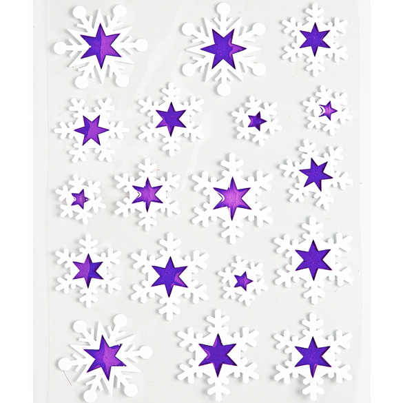 Fensterbild "Sterne" weiß-lila