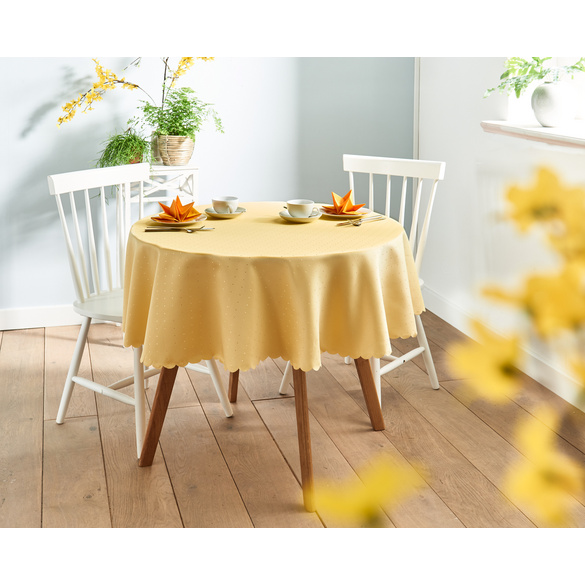 Jacquard-Tischdecken, gelb, Ø 150cm