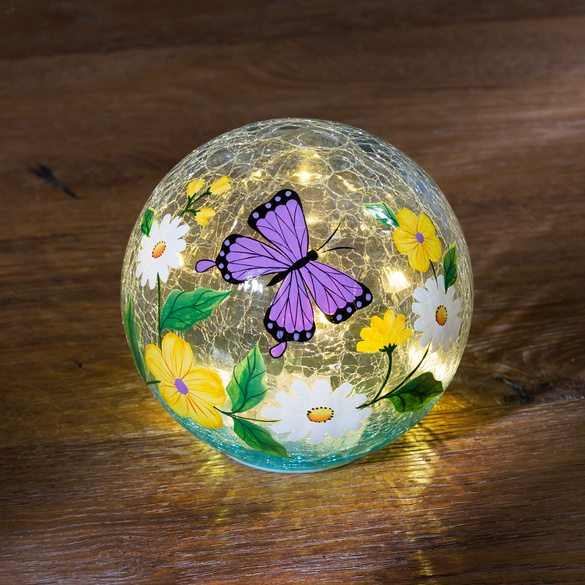 LED-Glaskugel "Schmetterling"