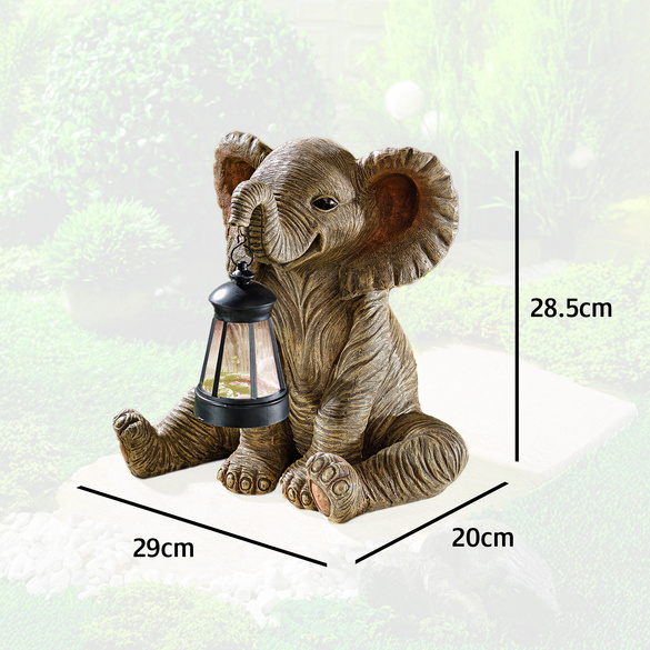 Dekofigur Elefant mit Solar-Laterne Gainsborough
