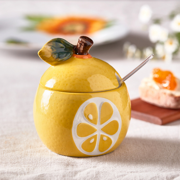 Keramikdose "Lemon-Design" Basilico