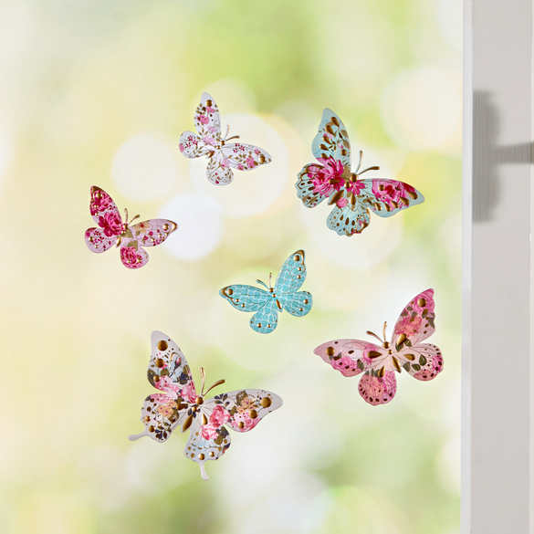 3D-Fensterbild "Schmetterlinge", 6-tlg.