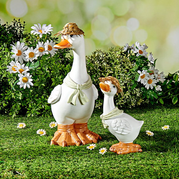 Gartendeko Ente mit Hut "Wilma", H25 cm