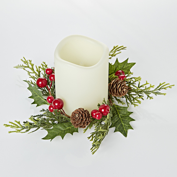 LED Kerze mit Kerzenring