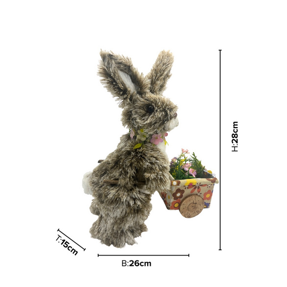 Osterdeko Hase mit Schubkarre "Strubbel" Eldo
