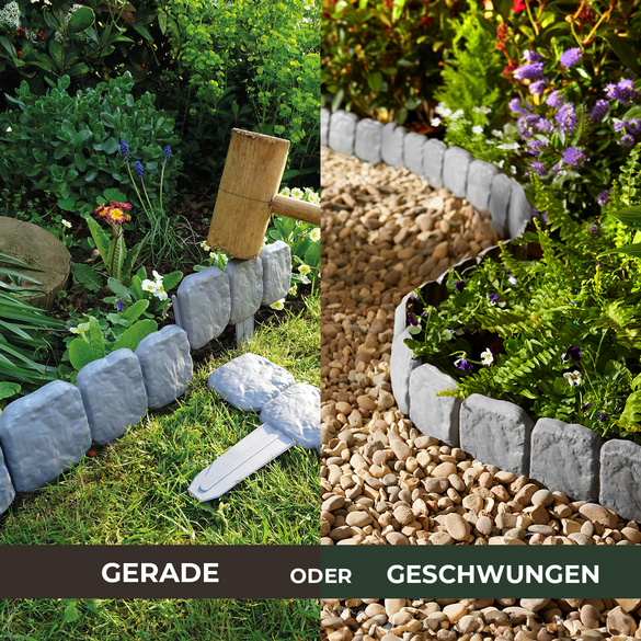 Rasenkanten Stein, 10er-Set, Gainsborough
