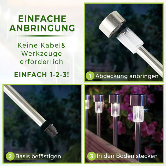 Solar-Gartenleuchten 4er-Set Gainsborough