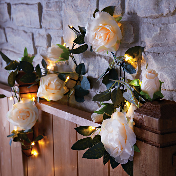 Solar-Lichterkette "Weiße Rosen" Gainsborough