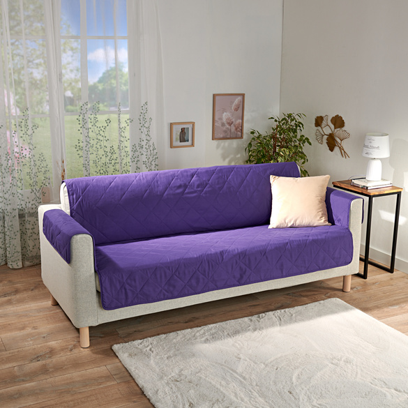 Sofaüberwurf 3-Sitzer lila
