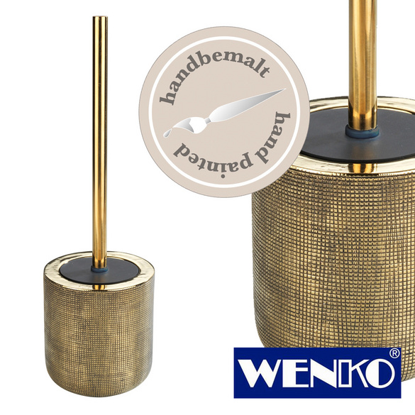 WC-Garnitur WENKO WC-Bürstenhalter, Rivara Gold, | Keramik handbemalt 3PAGEN