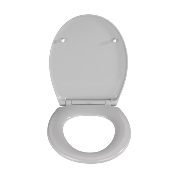 WENKO Premium WC-Sitz Samos Concrete Grey, aus antibakteriellem Duroplast, mit Absenkautomatik