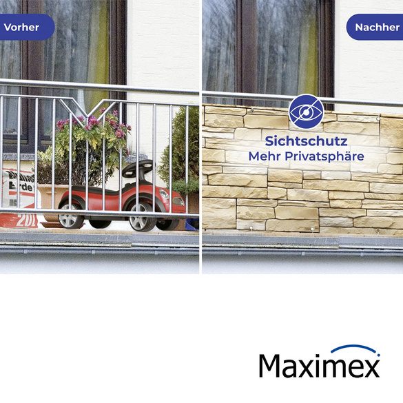 Maximex Sichtschutz Mauer 5m, für Balkon und Terrasse