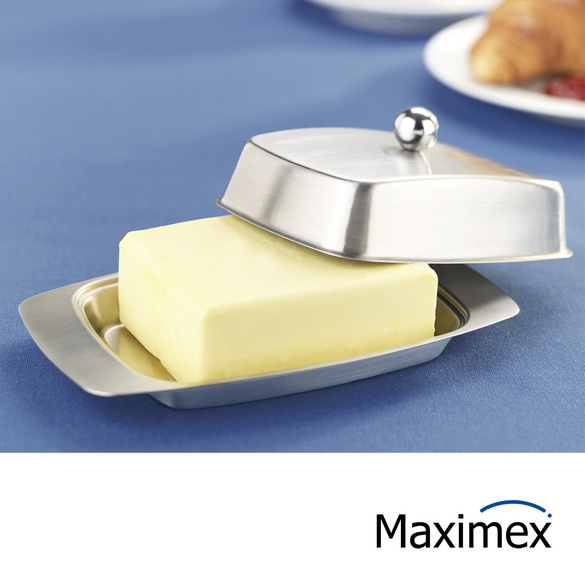 Maximex Edelstahl Butterdose, Butterdose aus hochwertigem Edelstahl