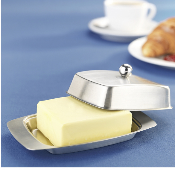 Maximex Edelstahl Butterdose, Butterdose aus hochwertigem Edelstahl