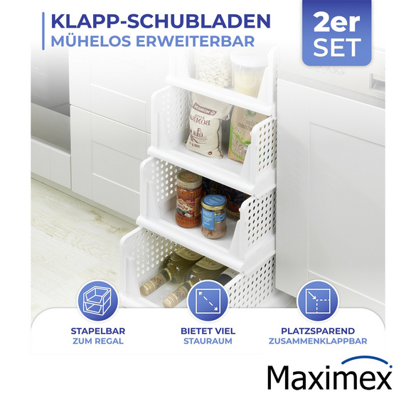 Maximex Klapp-Schubladenkorb, 2er-Set