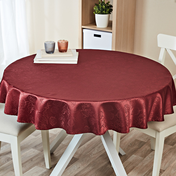 Jacquard Tischdecke bordeaux Eldo Ø 140cm