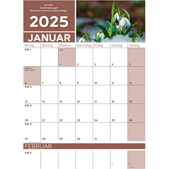 Wandkalender "Natur" 2025