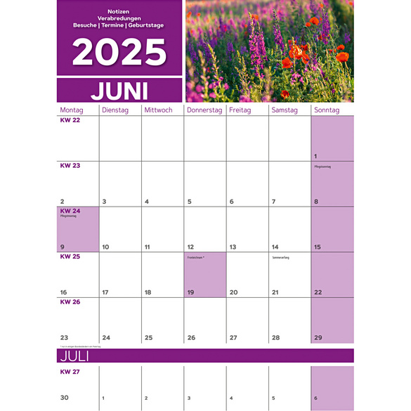 Wandkalender "Natur" 2025