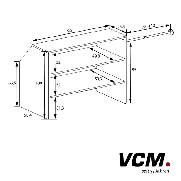 VCM Dachschrägen-Regal "Dacho" weiß