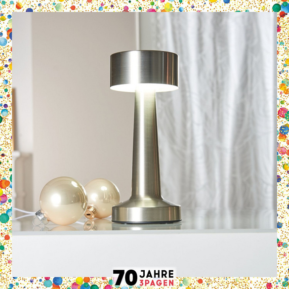 Tischlampe Designer-Stil silberfarben Eldo