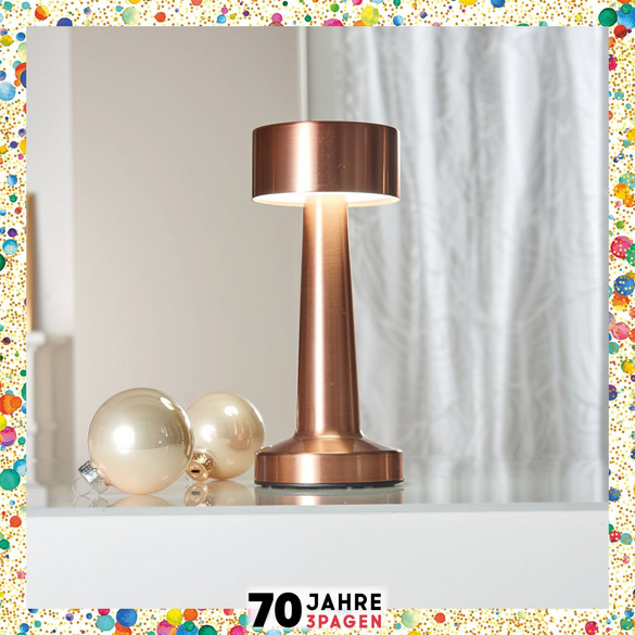 Tischlampe Designer-Stil kupfer Eldo