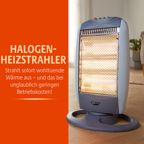Halogen-Heizstrahler mit 3 Heizstufen Bergström