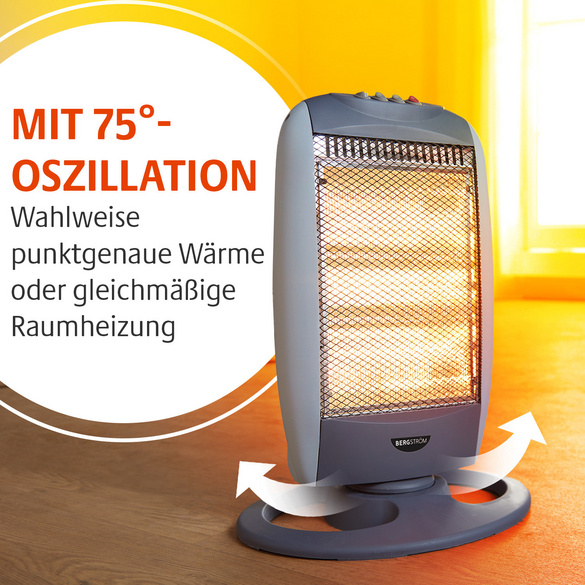 Halogen-Heizstrahler mit 3 Heizstufen Bergström