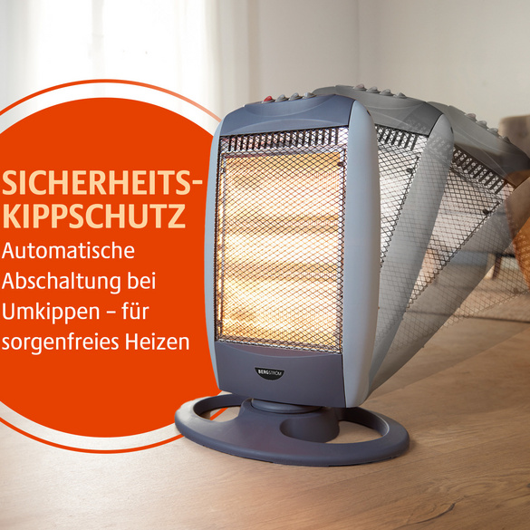 Halogen-Heizstrahler mit 3 Heizstufen Bergström