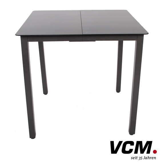 VCM Gartentisch aus Alu 80x80 Schwarz