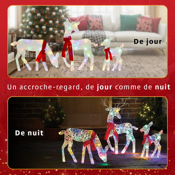 LED-Rentierfamilie 3-tlg.