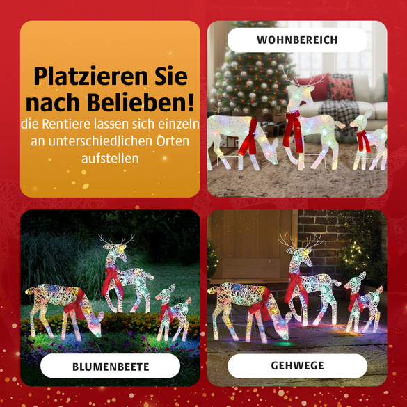 LED-Rentierfamilie 3-tlg.