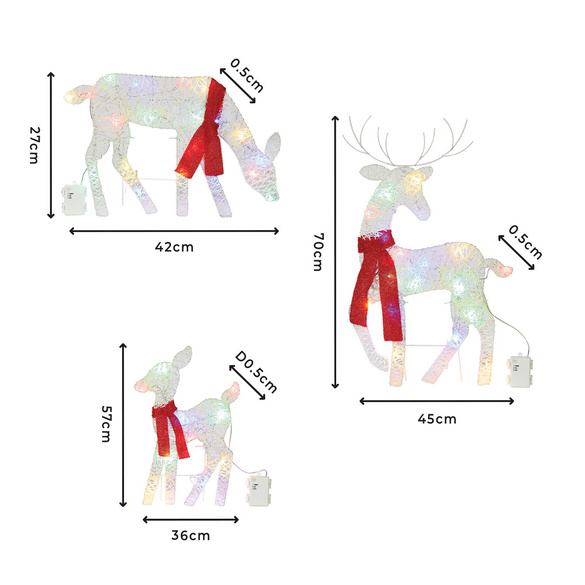 LED-Rentierfamilie 3-tlg.
