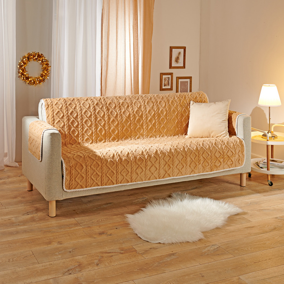 Sesselschoner 3-Sitzer 180 x 150 cm creme Eldo