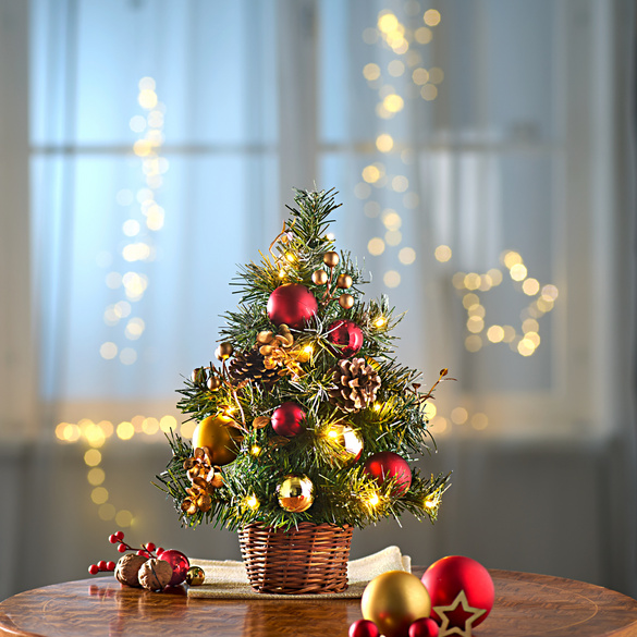 Künstlicher Weihnachtsbaum mit LED geschmückt 40 cm