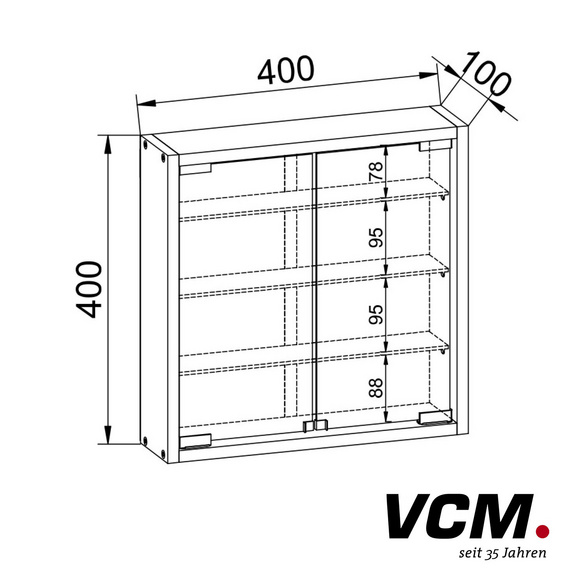 VCM Wandvitrine "Mandosa S" Schwarz