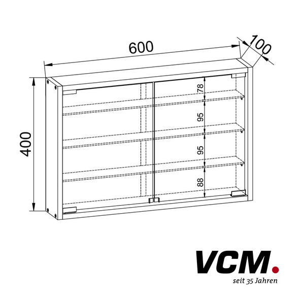 VCM Wandvitrine "Mandosa M" Weiß