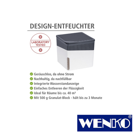 WENKO Raumentfeuchter Cube Weiß 2 x 500 g, für Räume bis ca. 40 m³