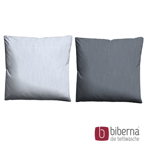 biberna Mako-Satin Bettwäsche PUNKTE - MIX & MATCH   blau, 155x200 cm + 80x80 cm