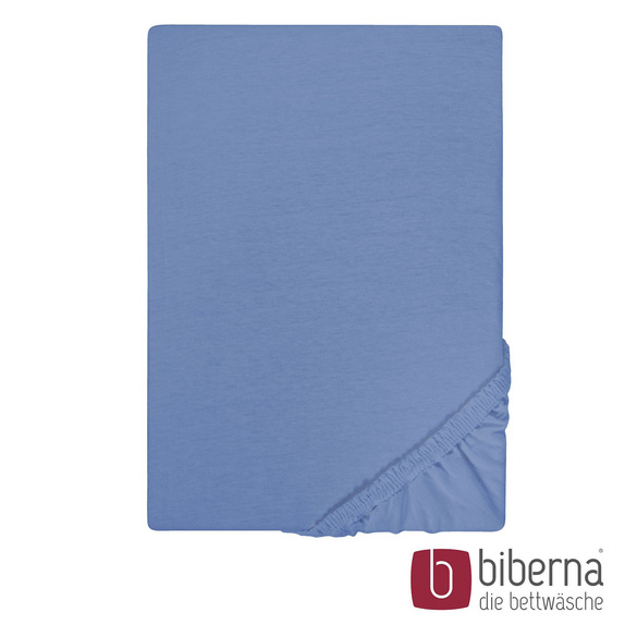 Castell Jersey-Stretch-Spannbetttuch blau, 1x 90-100 x 190-200 cm